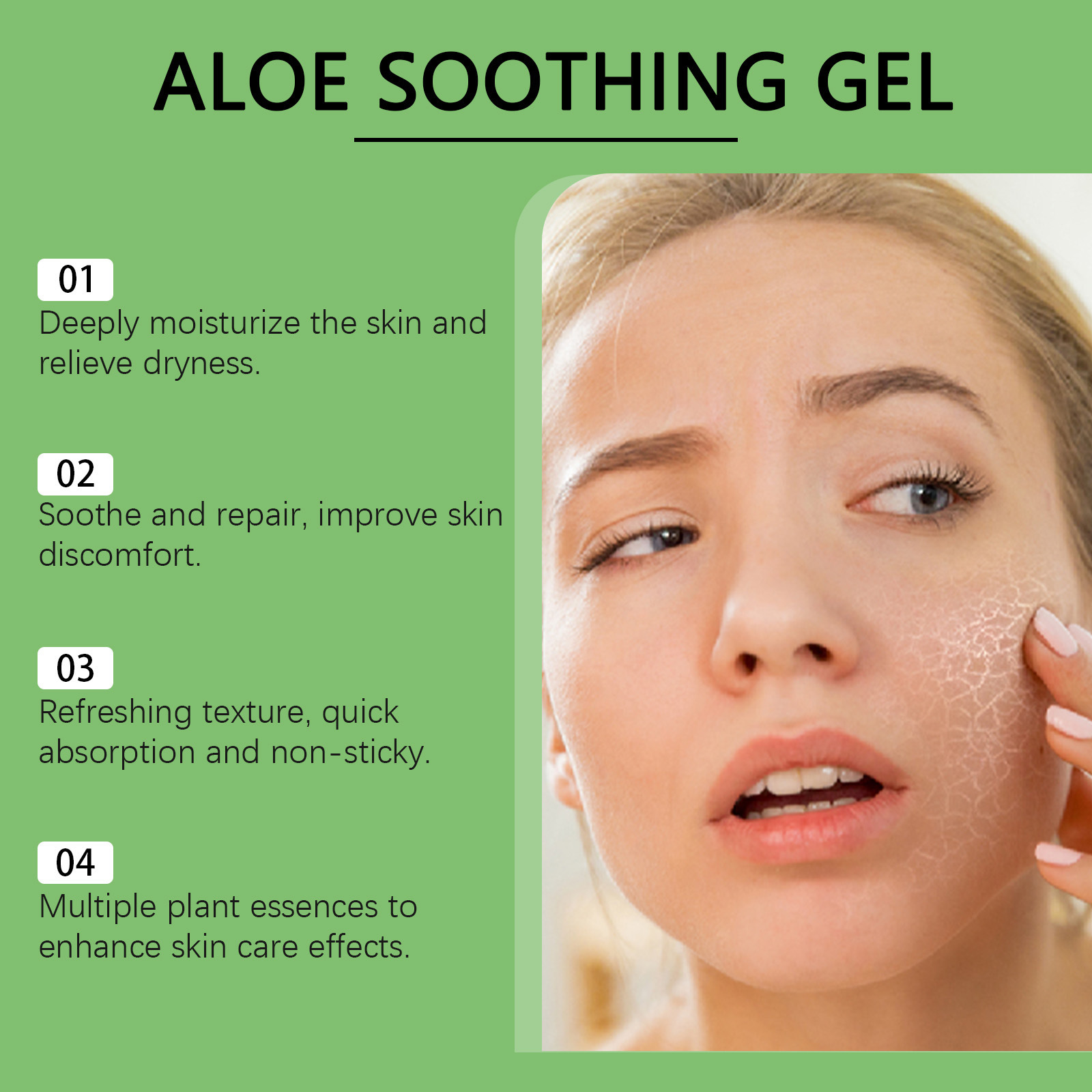 After Sun Exposure, Skin Care Is Dry, Moisturizing, Refreshing And Facial Aloe Vera Gel - Image 4