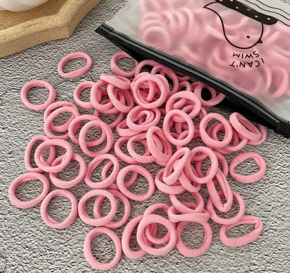 100 Bags Seamless Children's Towel Ring Braids Do Not Hurt Hair Candy Color Small Hair Ring High Elastic Rubber Band - Image 14