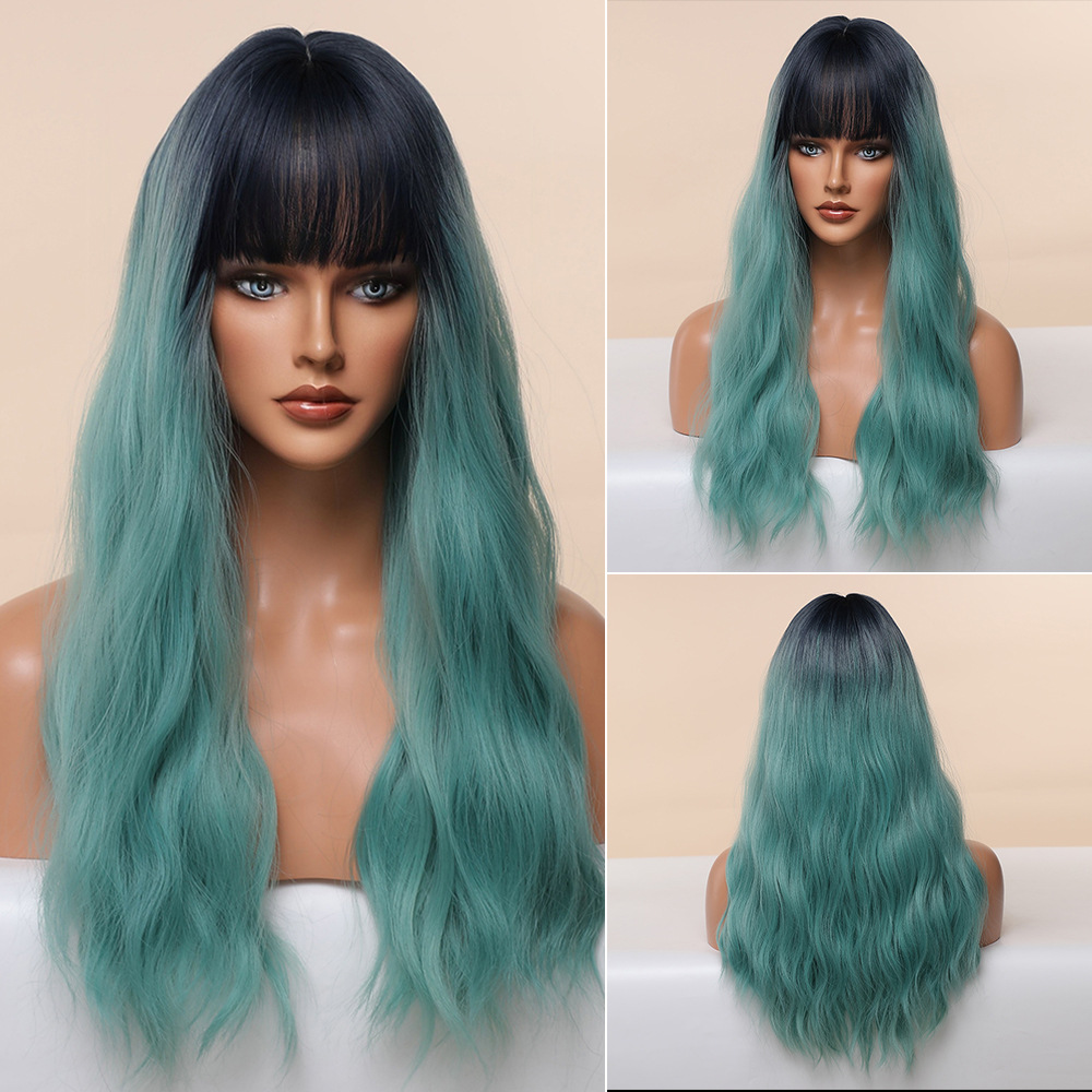 Anime Air Bangs Big Wave Purple Wig - Image 5
