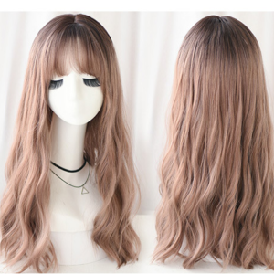 Corn hot long curly hair chemical fiber wig headgear