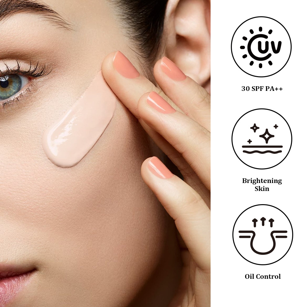 Hydrating Lightweight BB Cream, Long-wear Natural Fit Tinted Makeup Base, Non-cast White Sun Protection Primer, 30g - Image 5