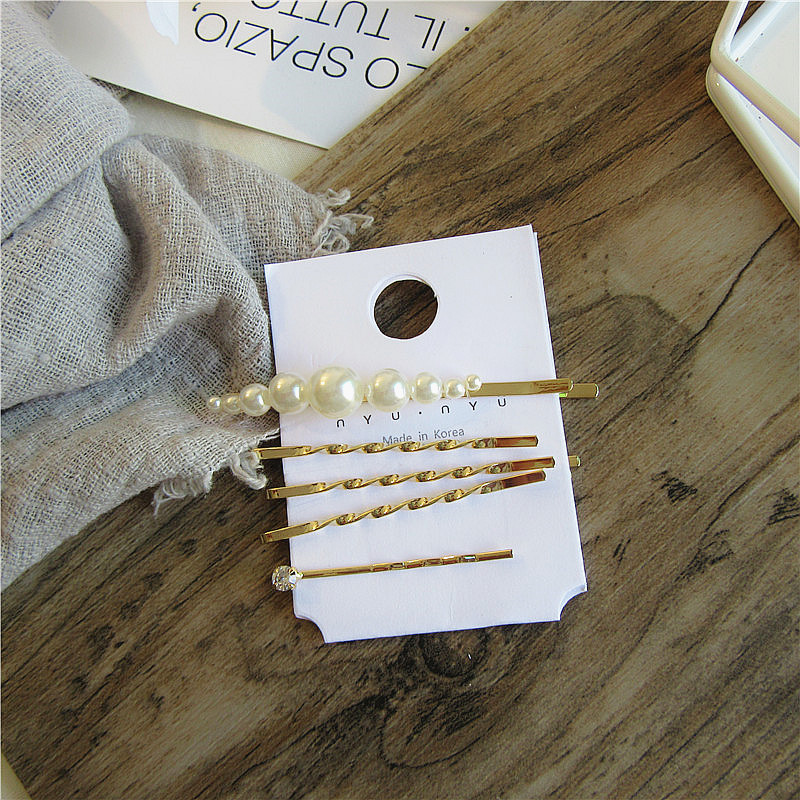 Pearl Hairpin Set Japanese Ins Head Jewelry Word Clip - Image 4