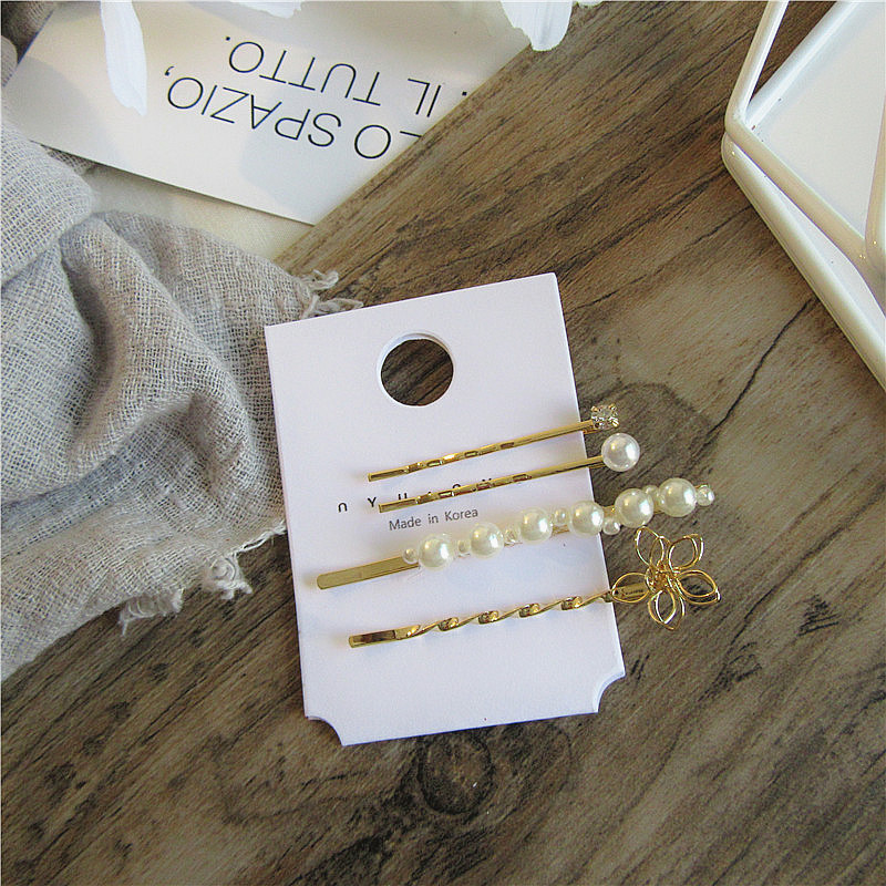 Pearl Hairpin Set Japanese Ins Head Jewelry Word Clip
