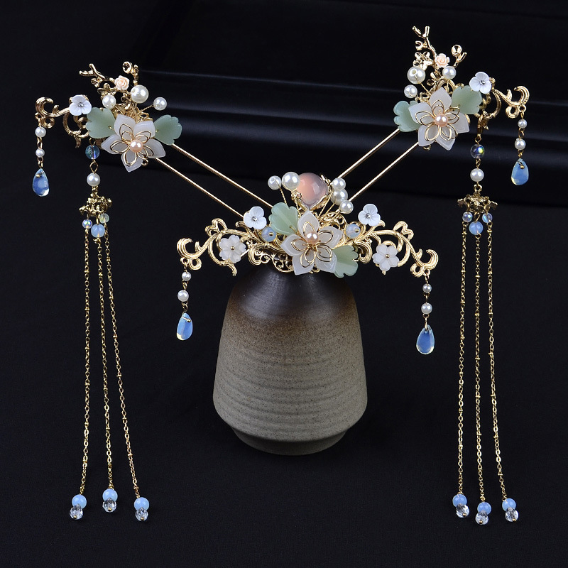 Hanfu Hairpin Tassel Complete Set Of Ancient Style Hair Crown Set