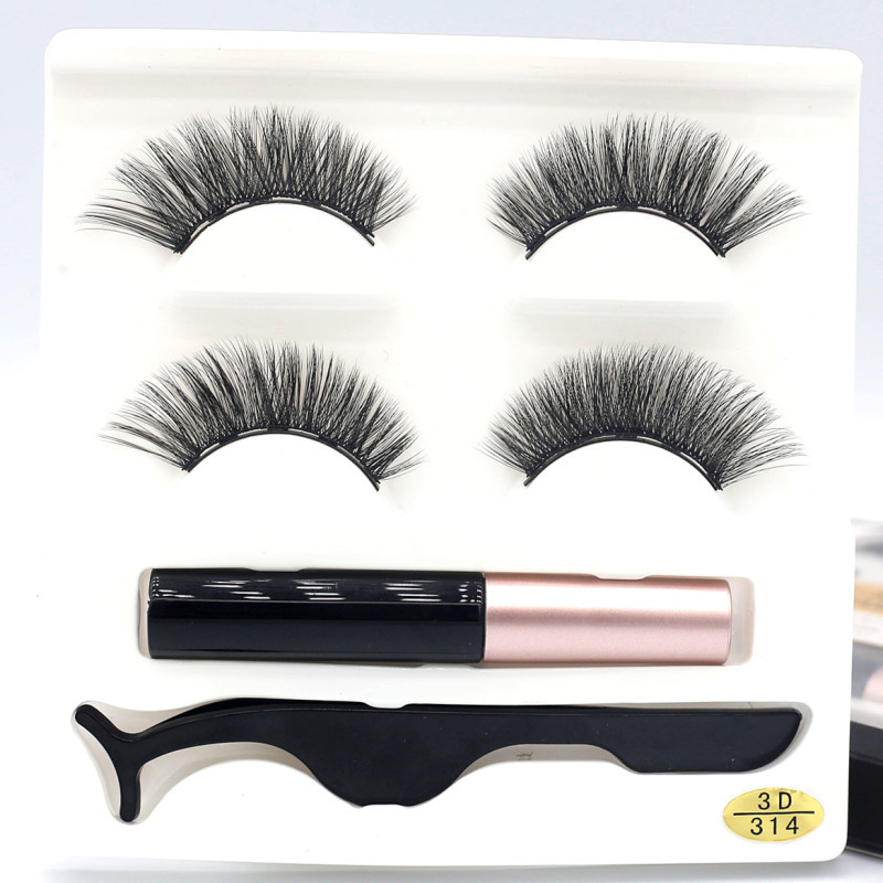 European And American Foreign Trade Manufacturers Two Pairs of Thick Magnetic Eyeliner Set 3D Magnet False Eyelashes Direct Supply - Image 4