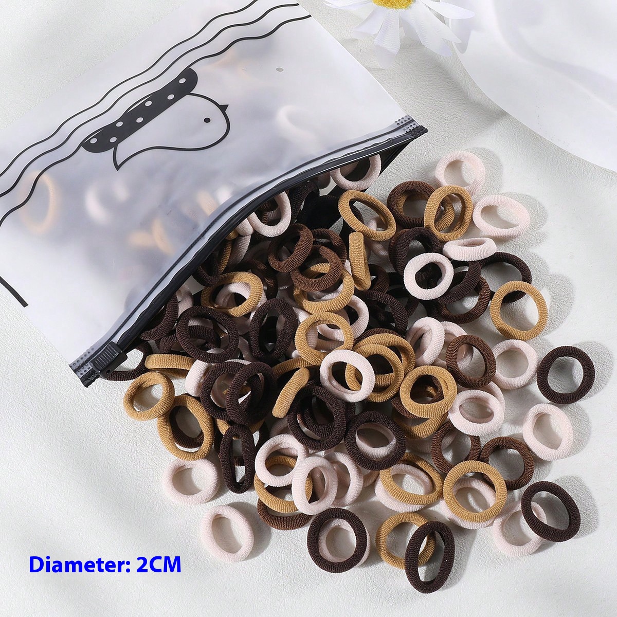 100 Bags Seamless Children's Towel Ring Braids Do Not Hurt Hair Candy Color Small Hair Ring High Elastic Rubber Band - Image 31