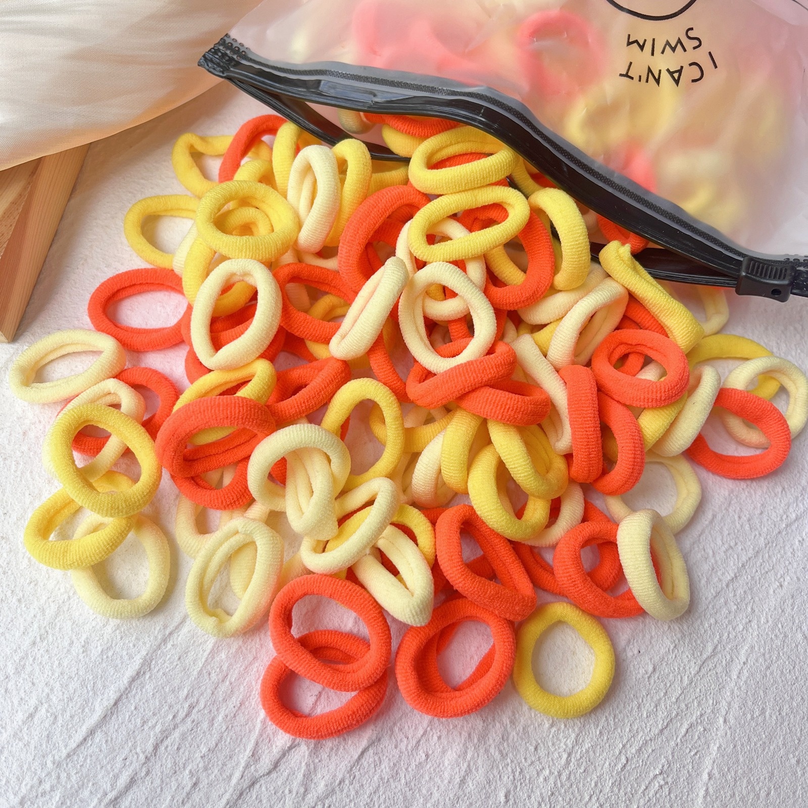 100 Bags Seamless Children's Towel Ring Braids Do Not Hurt Hair Candy Color Small Hair Ring High Elastic Rubber Band - Image 38