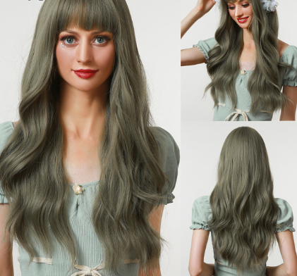 Anime Air Bangs Big Wave Purple Wig - Image 7