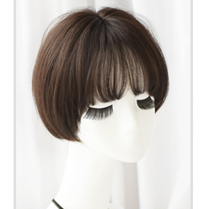 Wig female short hair Korean air bangs bobo wave head realistic chemical fiber wig headgear