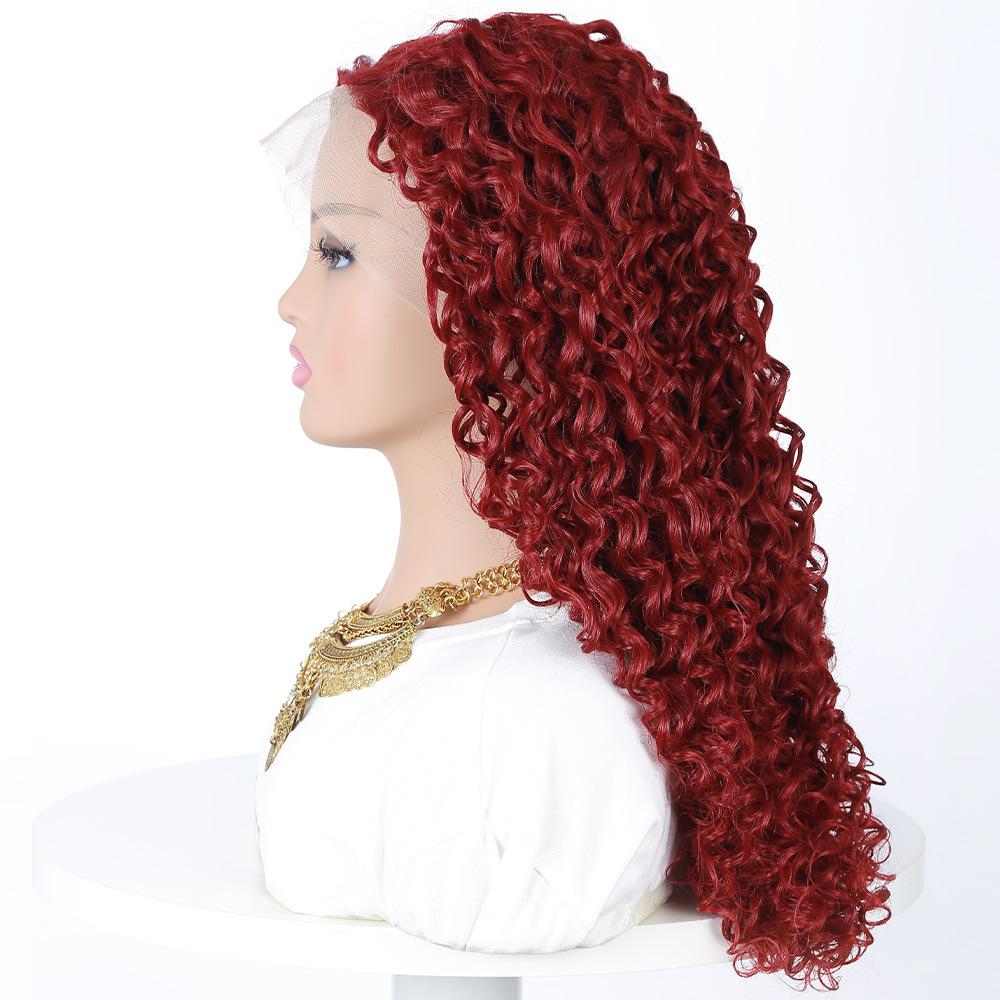 Women's Fashion Front Lace Long Curls Wig Chemical Fiber Head Cover - Image 3