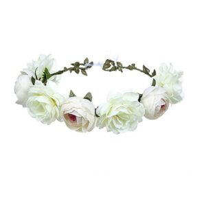 Big Red Rose Bridal Wreath Headband Beach Travel Beautiful Artificial Flower Hair Band Beach Head