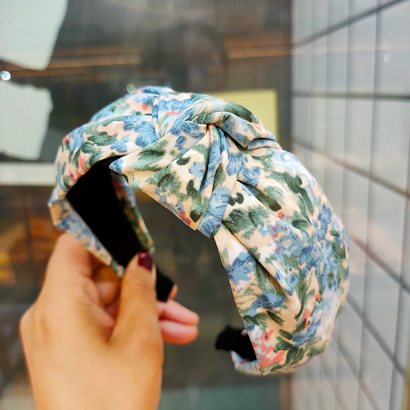 Printed Headband Simple Wide Fabric - Image 3