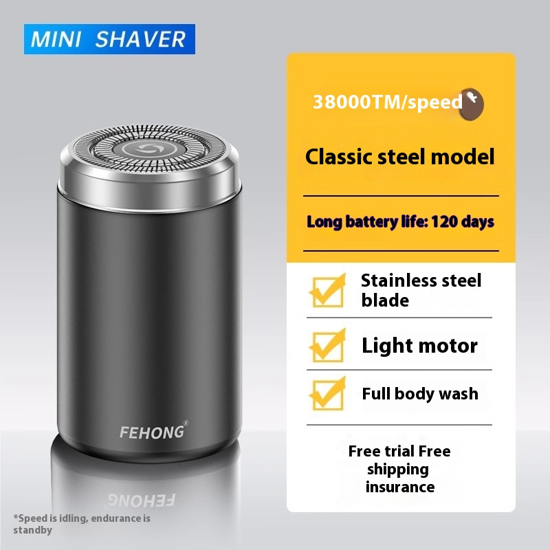 Mini Fully Washable Super Clean Portable Blade Men's Electric Shaver - Image 2