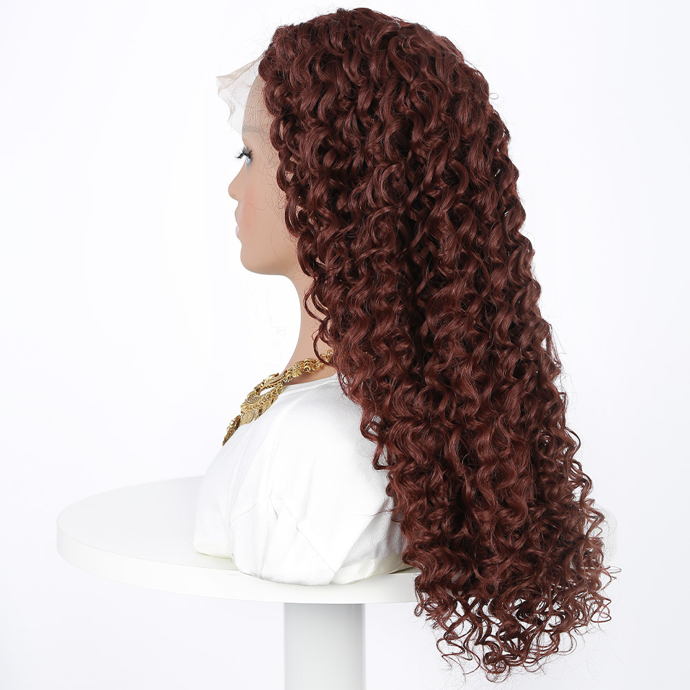 Women's Fashion Front Lace Long Curls Wig Chemical Fiber Head Cover - Image 4