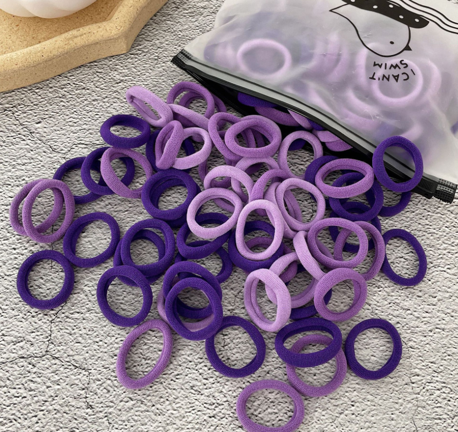 100 Bags Seamless Children's Towel Ring Braids Do Not Hurt Hair Candy Color Small Hair Ring High Elastic Rubber Band - Image 11