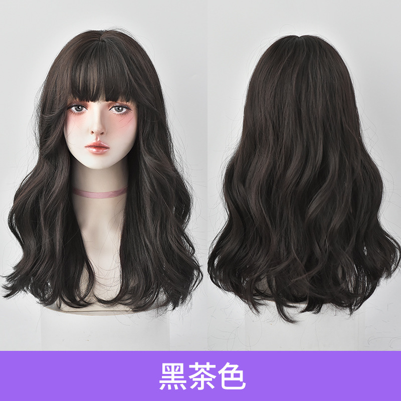 Natural Full-head Wig Long Curly Hair Air Bangs Fluffy Medium Long Hair - Image 2