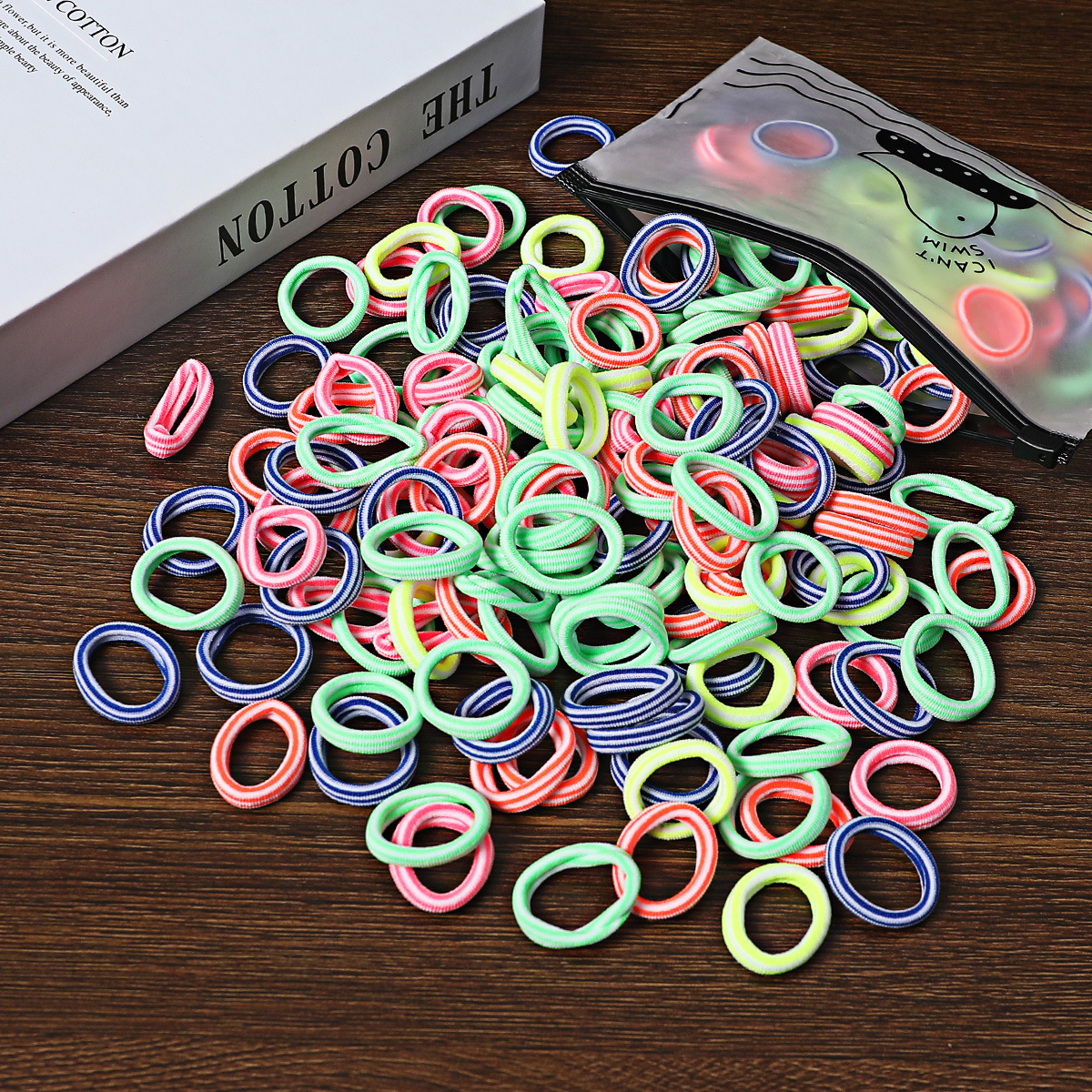 100 Bags Seamless Children's Towel Ring Braids Do Not Hurt Hair Candy Color Small Hair Ring High Elastic Rubber Band - Image 20