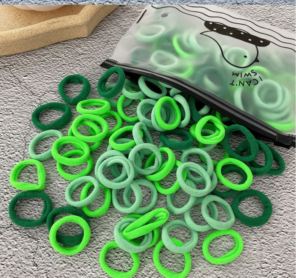 100 Bags Seamless Children's Towel Ring Braids Do Not Hurt Hair Candy Color Small Hair Ring High Elastic Rubber Band - Image 10