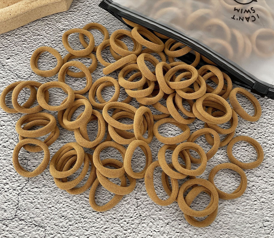 100 Bags Seamless Children's Towel Ring Braids Do Not Hurt Hair Candy Color Small Hair Ring High Elastic Rubber Band - Image 13