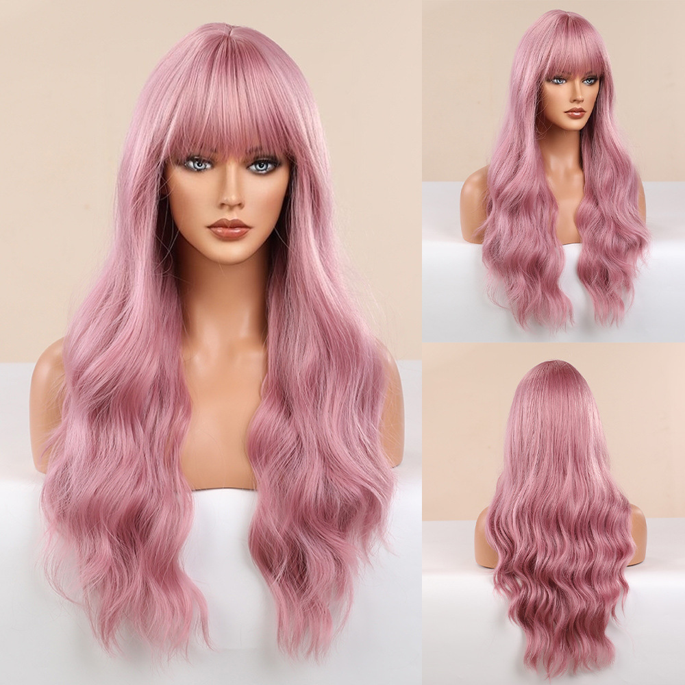 Anime Air Bangs Big Wave Purple Wig - Image 4