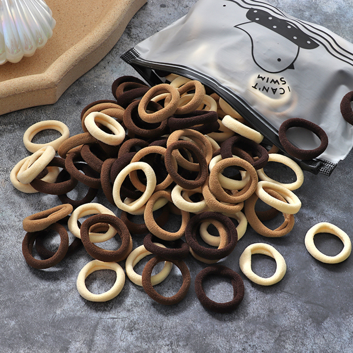 100 Bags Seamless Children's Towel Ring Braids Do Not Hurt Hair Candy Color Small Hair Ring High Elastic Rubber Band - Image 17