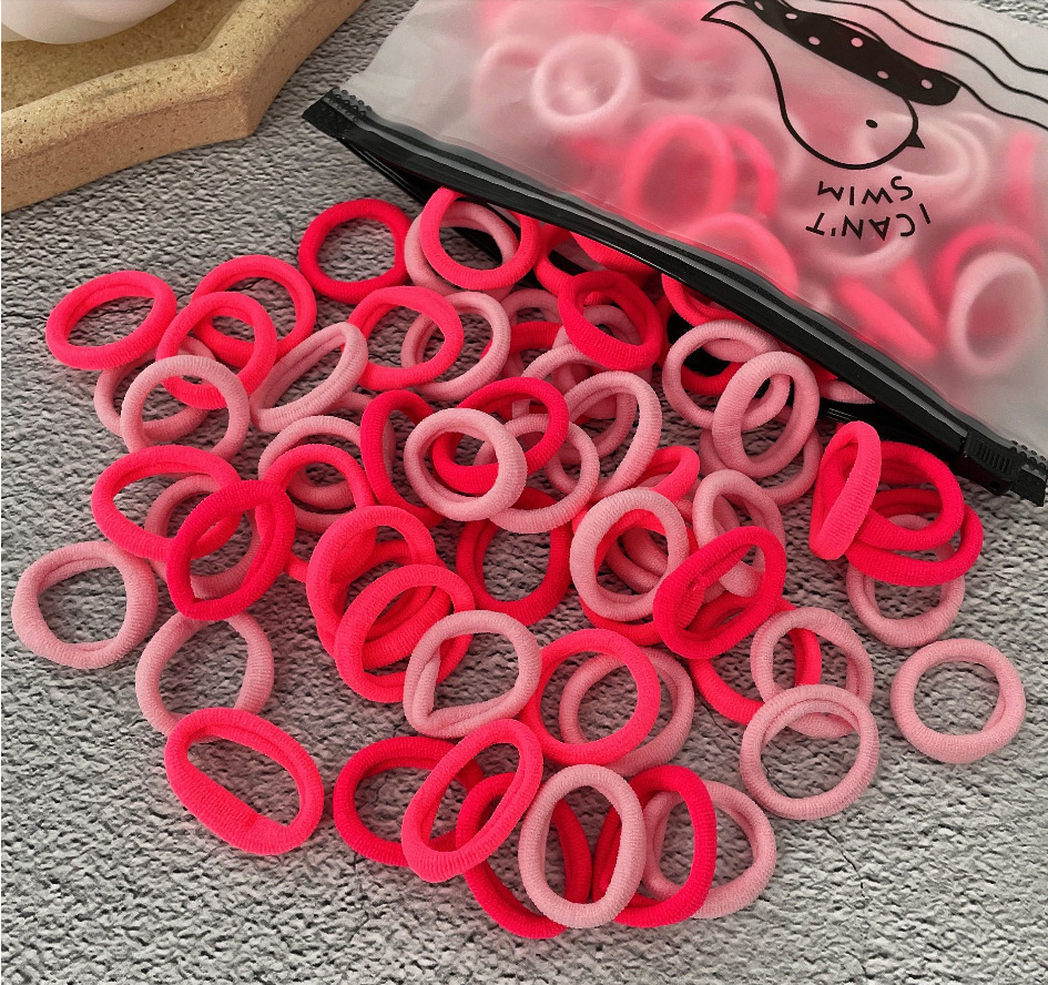 100 Bags Seamless Children's Towel Ring Braids Do Not Hurt Hair Candy Color Small Hair Ring High Elastic Rubber Band - Image 12