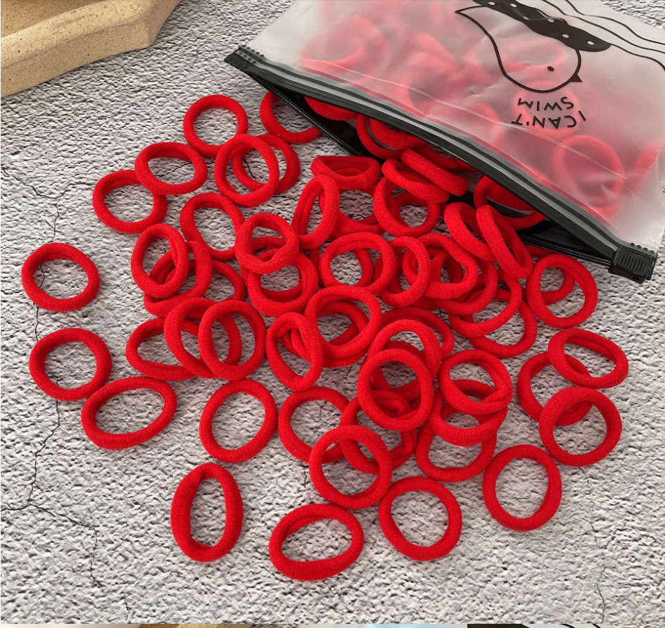 100 Bags Seamless Children's Towel Ring Braids Do Not Hurt Hair Candy Color Small Hair Ring High Elastic Rubber Band - Image 7