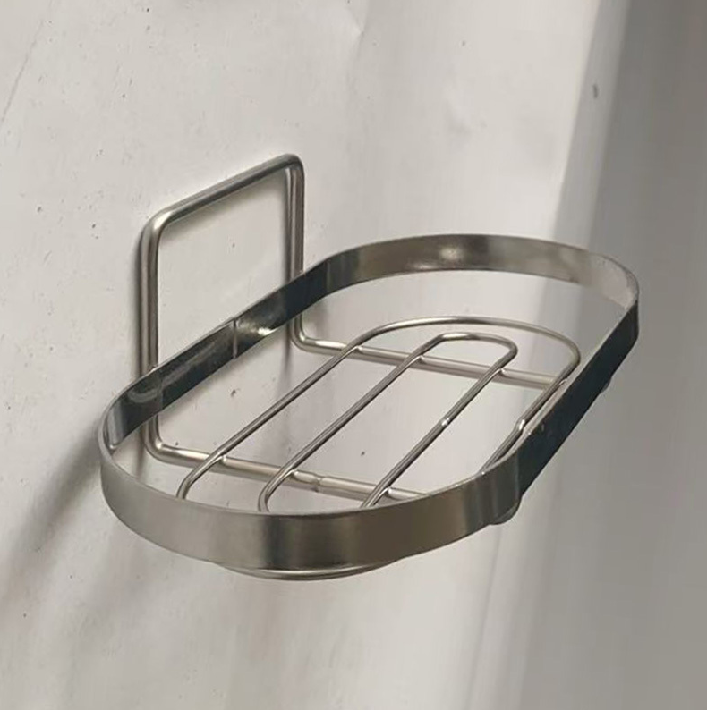 Wall-mounted soap stand-single layer-square-including patch-304 stainless steel-1 piece - Image 3
