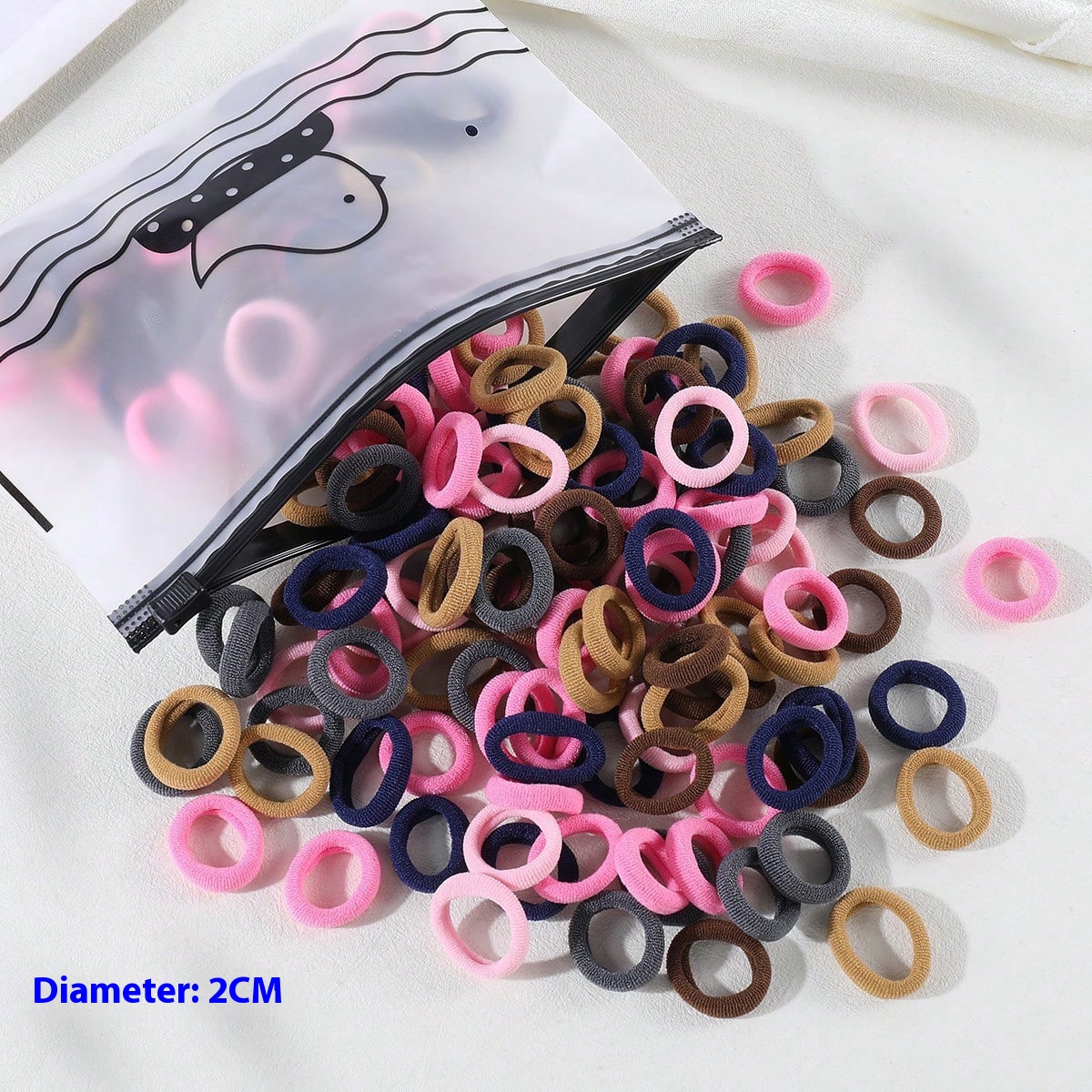 100 Bags Seamless Children's Towel Ring Braids Do Not Hurt Hair Candy Color Small Hair Ring High Elastic Rubber Band - Image 37