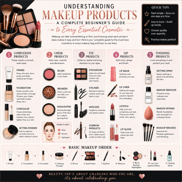 🦋  Understanding Makeup Products: A Complete Beginner’s Guide to Every Essential Cosmetic