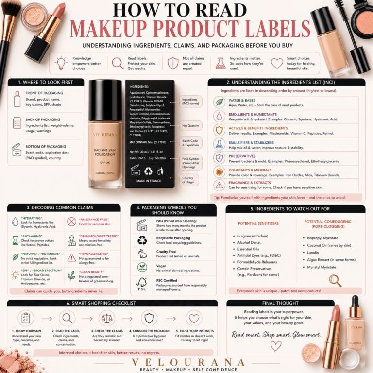 🦋  How to Read Makeup Product Labels: Understanding Ingredients, Claims, and Packaging Before You Buy