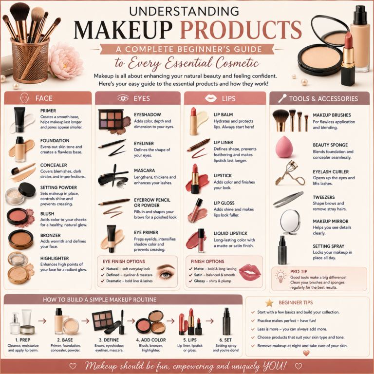 🦋  Understanding Makeup Products: A Complete Beginner’s Guide to Every Essential Cosmetic