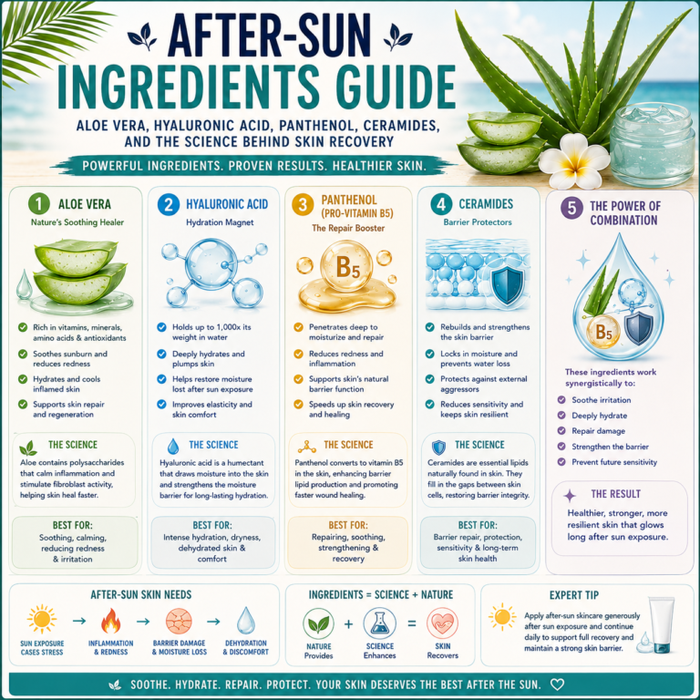 🦋 After-Sun Skincare for Every Skin Type: Choosing the Right Products for Dry, Oily, Combination, Sensitive, and Mature Skin