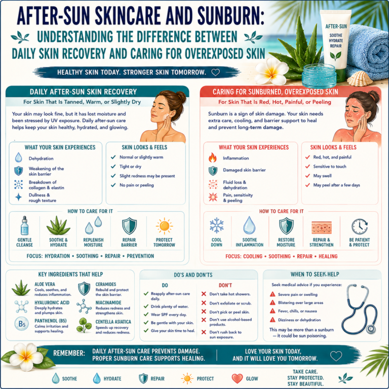 🦋 After-Sun Skincare and Sunburn: Understanding the Difference Between Daily Skin Recovery and Caring for Overexposed Skin