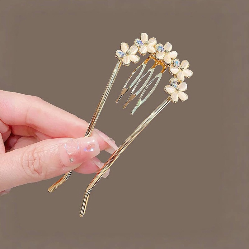 New Chinese Elegant Pearl Butterfly U-shaped Hair Pin Advanced Back Head Updo