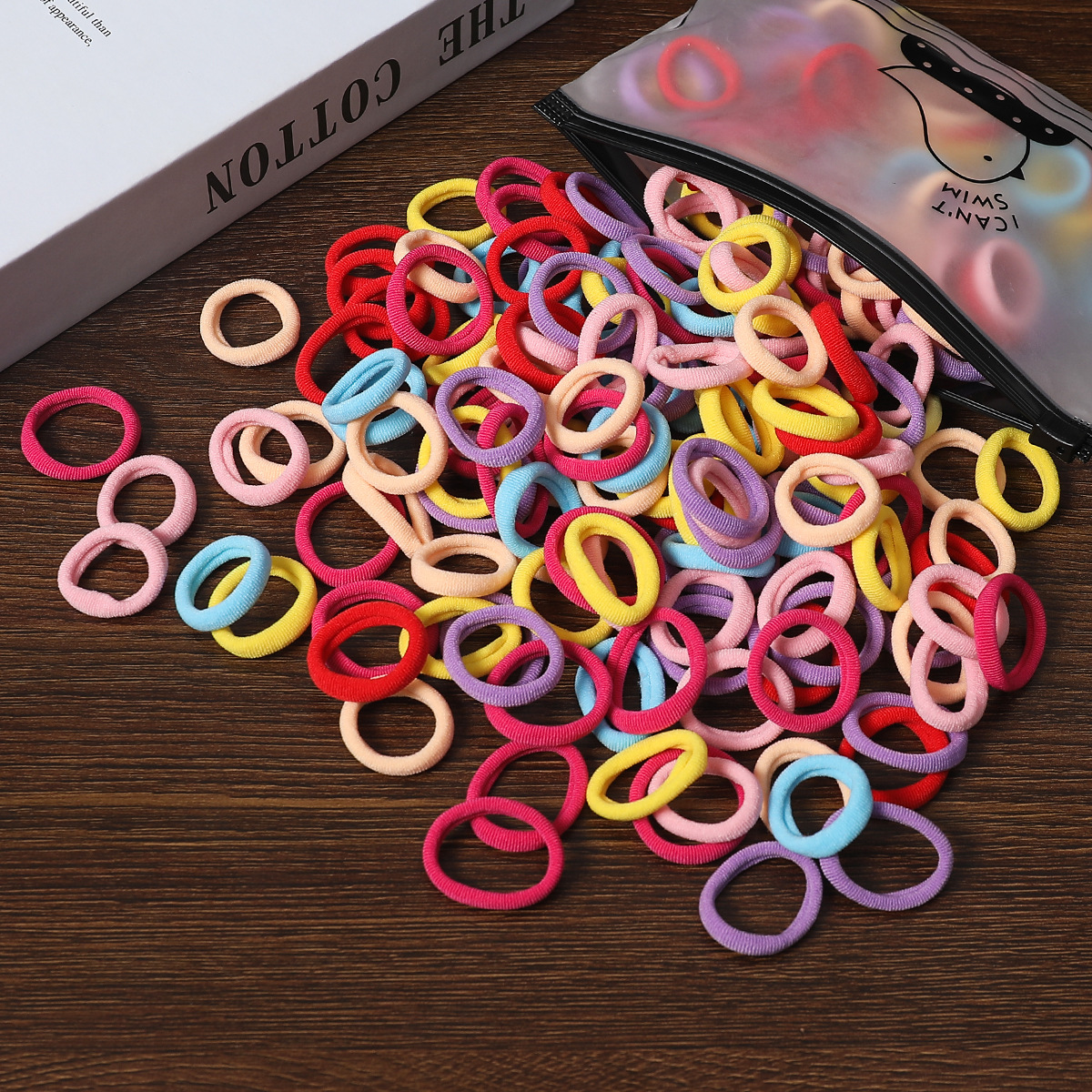 100 Bags Seamless Children's Towel Ring Braids Do Not Hurt Hair Candy Color Small Hair Ring High Elastic Rubber Band - Image 23
