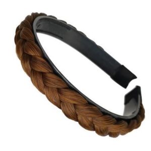 Twisted braid wig headband-Light brown 1.8 cm single braid-1 pack