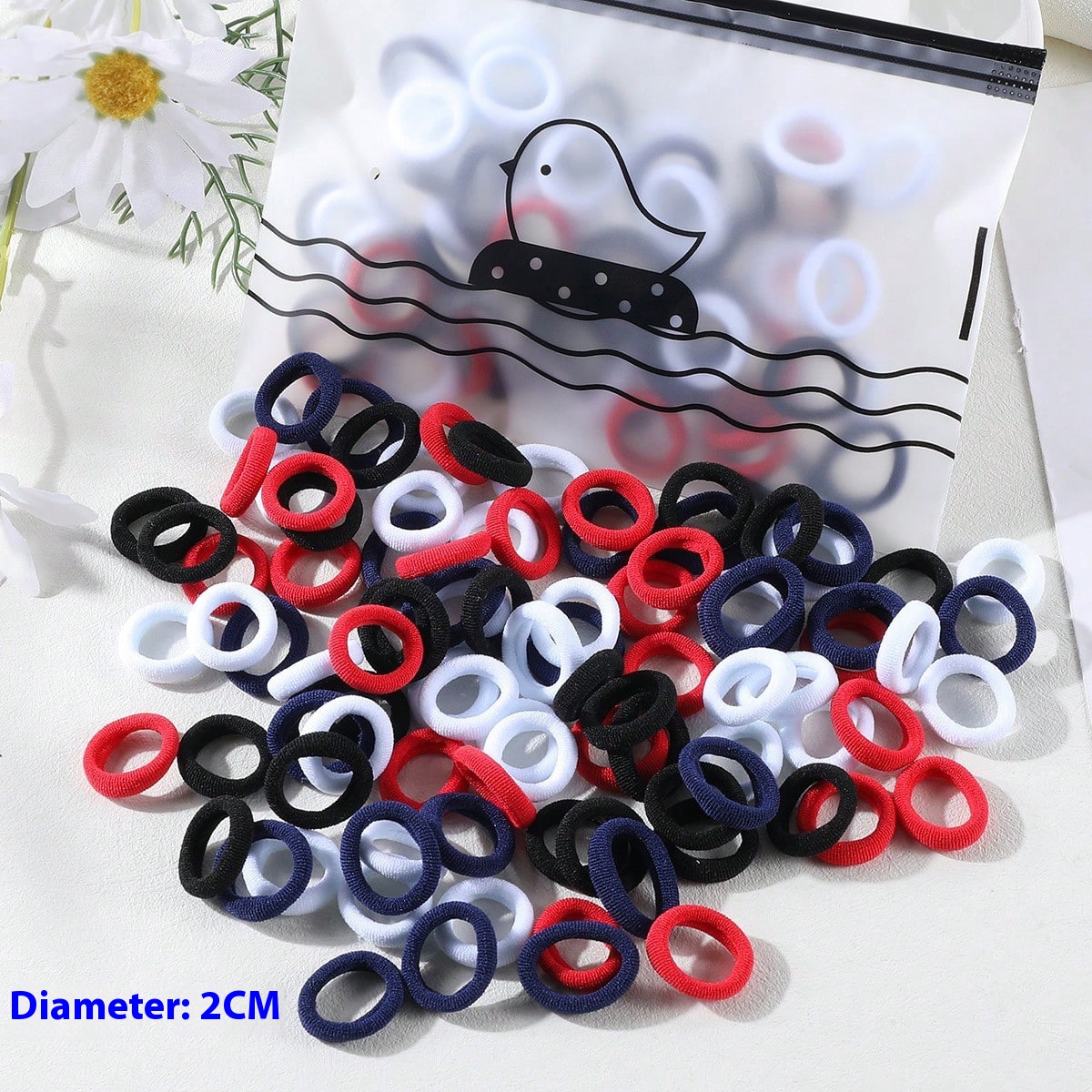 100 Bags Seamless Children's Towel Ring Braids Do Not Hurt Hair Candy Color Small Hair Ring High Elastic Rubber Band - Image 33