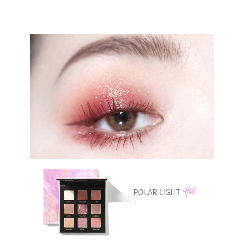 Long Lasting Matte Pearl Glitter 9 Color Eyeshadow Palette - Image 3