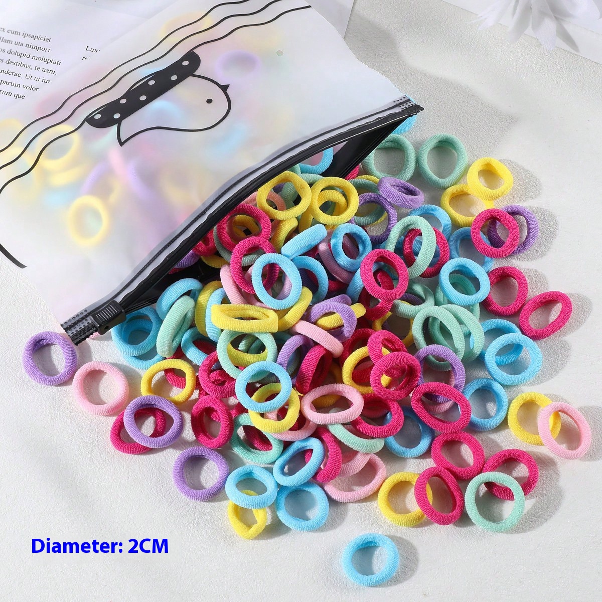 100 Bags Seamless Children's Towel Ring Braids Do Not Hurt Hair Candy Color Small Hair Ring High Elastic Rubber Band - Image 35
