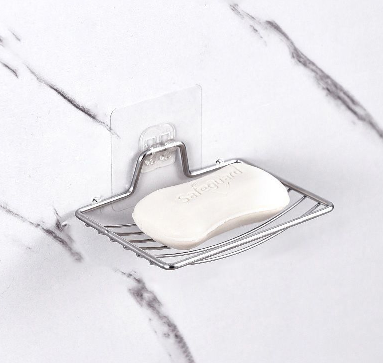 Wall-mounted soap stand-single layer-square-including patch-304 stainless steel-1 piece - Image 2