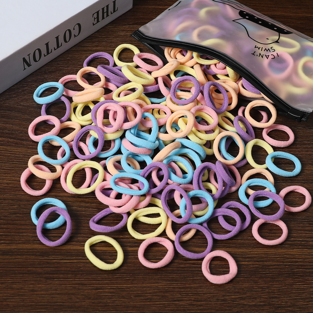 100 Bags Seamless Children's Towel Ring Braids Do Not Hurt Hair Candy Color Small Hair Ring High Elastic Rubber Band - Image 21