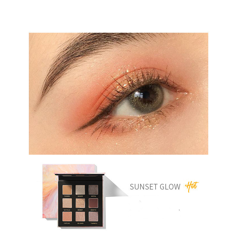 Long Lasting Matte Pearl Glitter 9 Color Eyeshadow Palette - Image 4