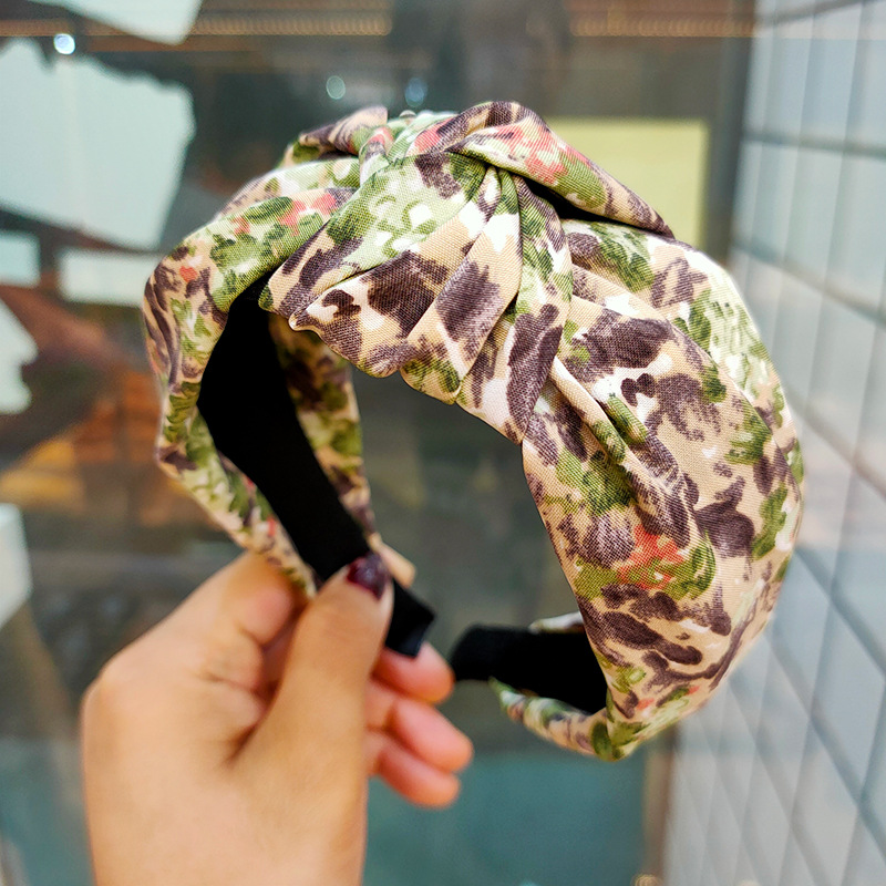 Printed Headband Simple Wide Fabric - Image 2