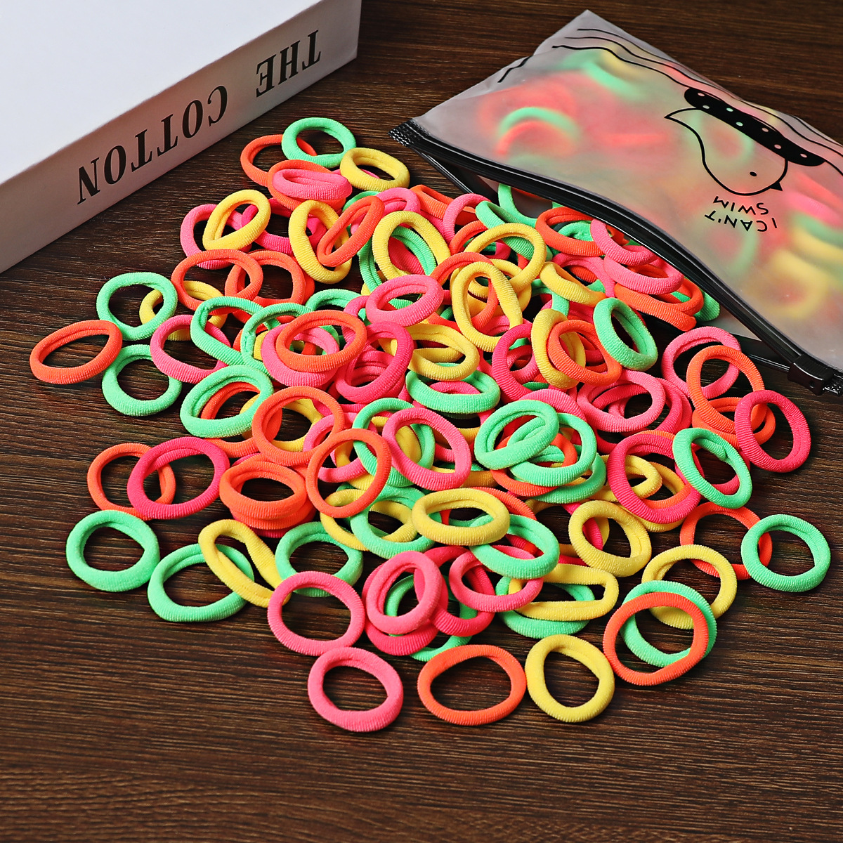 100 Bags Seamless Children's Towel Ring Braids Do Not Hurt Hair Candy Color Small Hair Ring High Elastic Rubber Band - Image 19