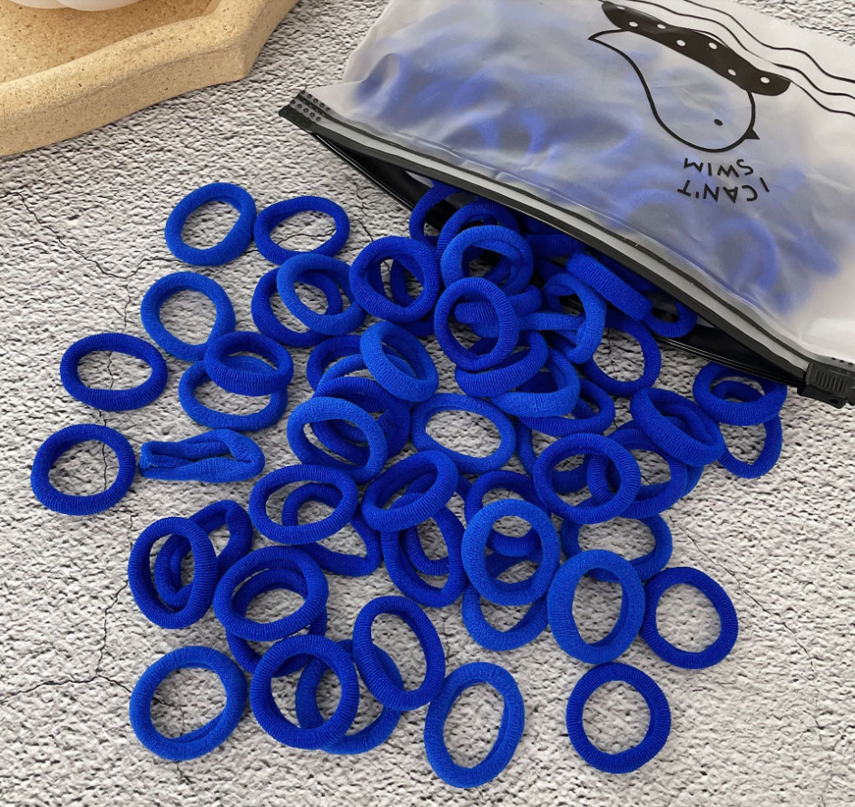 100 Bags Seamless Children's Towel Ring Braids Do Not Hurt Hair Candy Color Small Hair Ring High Elastic Rubber Band - Image 6