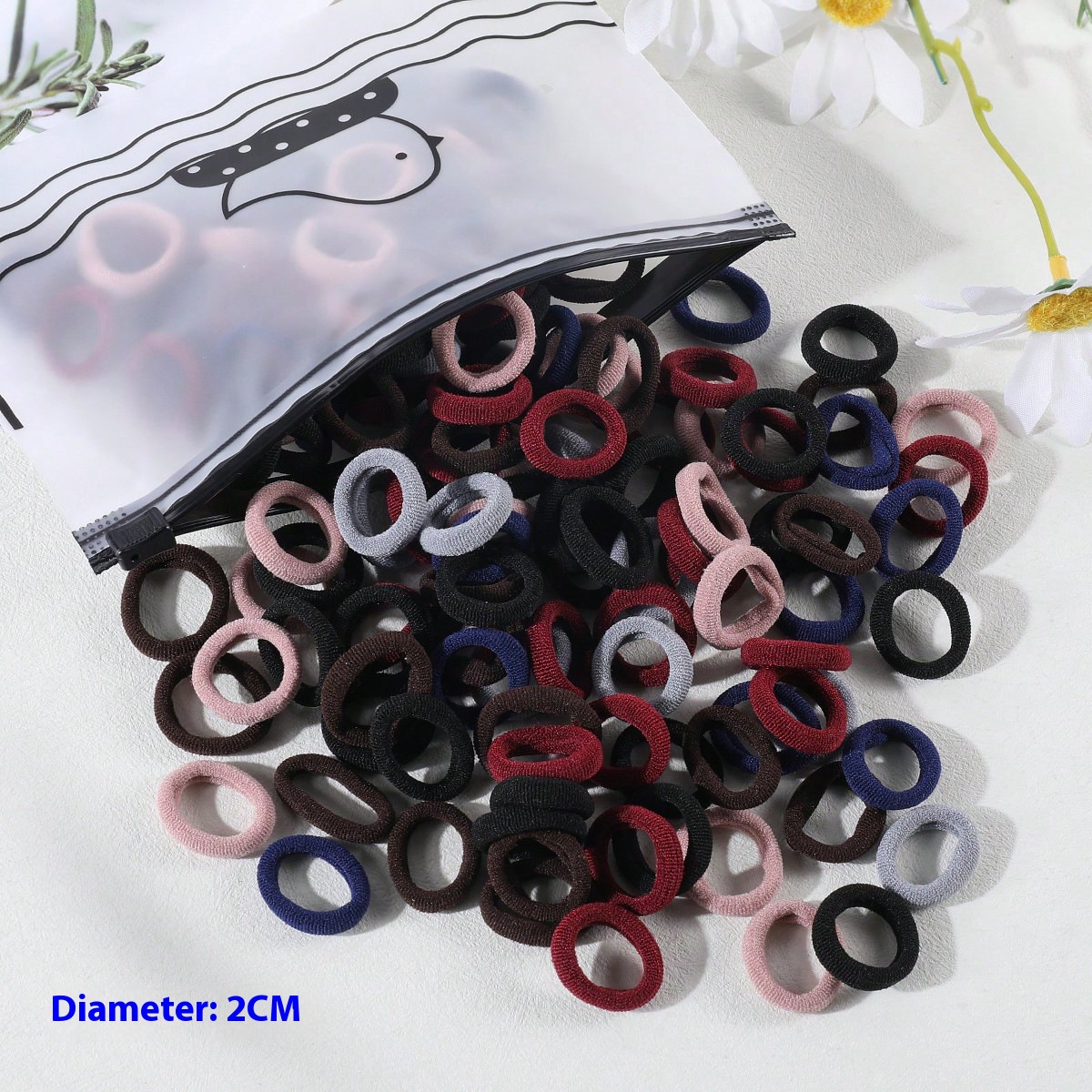 100 Bags Seamless Children's Towel Ring Braids Do Not Hurt Hair Candy Color Small Hair Ring High Elastic Rubber Band - Image 34