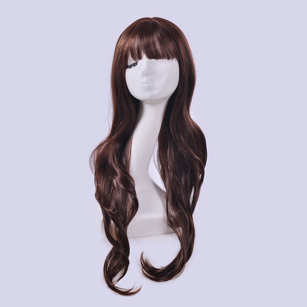 Full Head Pull-over Style Air Bangs High Temperature Silk Curls - Image 3