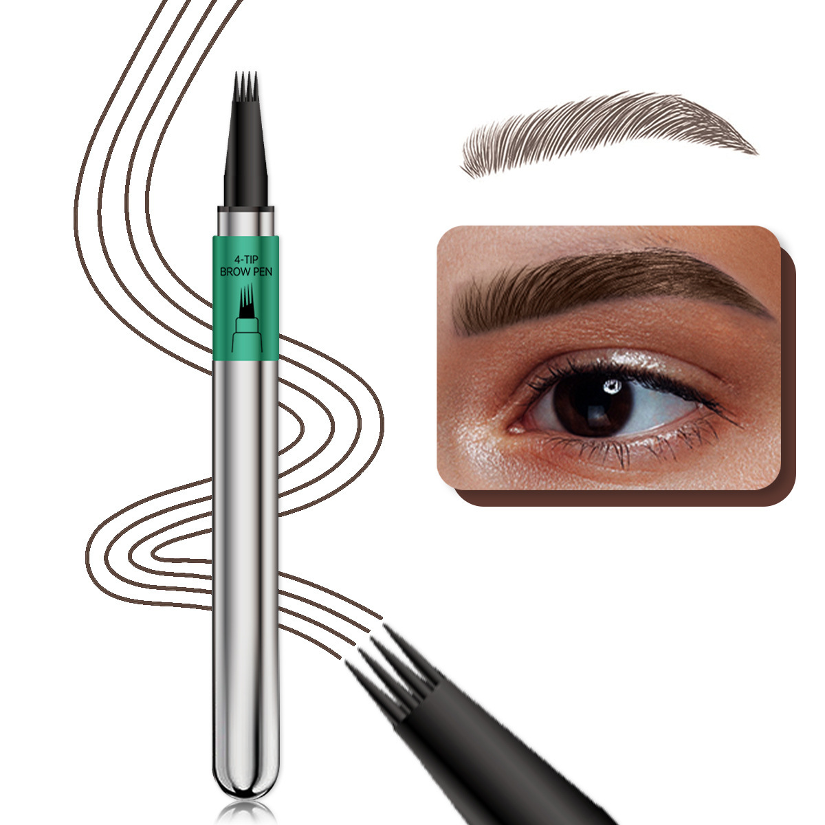Four-claw Smudge-proof Wild Eyebrow Pencil - Image 3