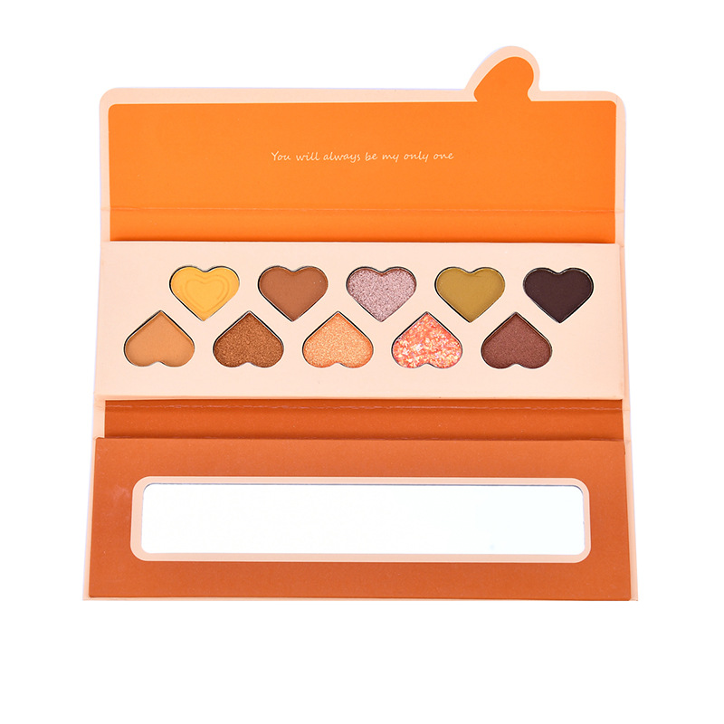 Ten Color Pearlescent Matte Eyeshadow Tray Waterproof Makeup Love - Image 2